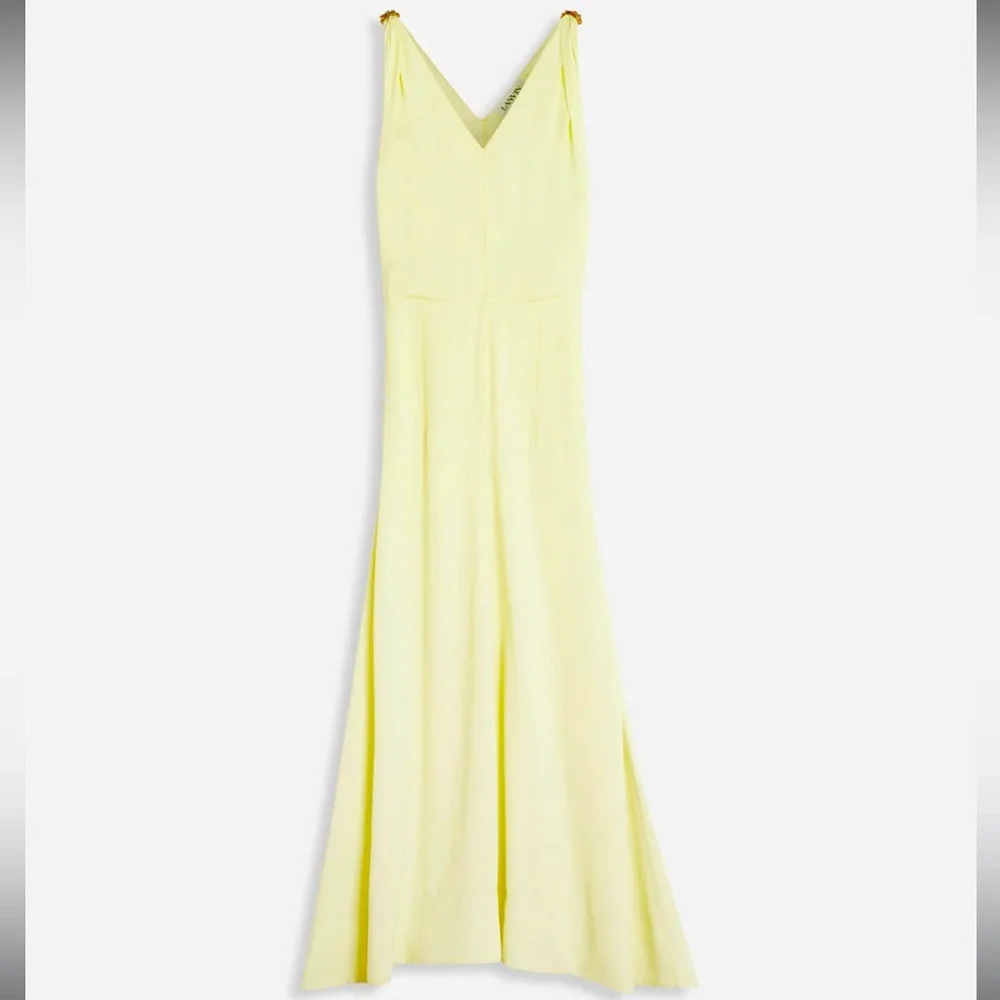 Lanvin Sleeveless B Neck Flare MIDI Dress Gown in Satin. Size 40 Fr. - Picture 5 of 10